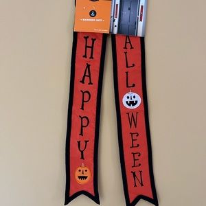 Haloween fabric banner( 2piece) NWT
